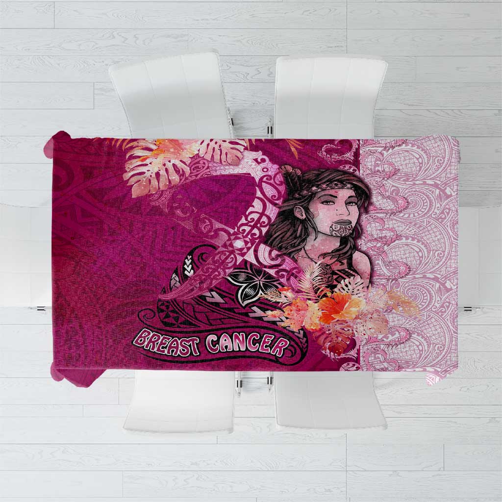 Breast Cancer New Zealand Tablecloth Maori Aotearoa Girl Pink Out DT02 Pink - Polynesian Pride