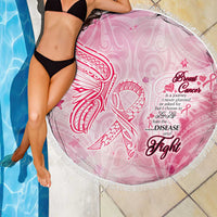 Breast Cancer Awareness Month Beach Blanket Butterfly Polynesia Watercolor Pink DT02 - Polynesian Pride