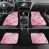 Breast Cancer Awareness Month Car Mats Butterfly Polynesia Watercolor Pink DT02 Set 4pcs Pink - Polynesian Pride