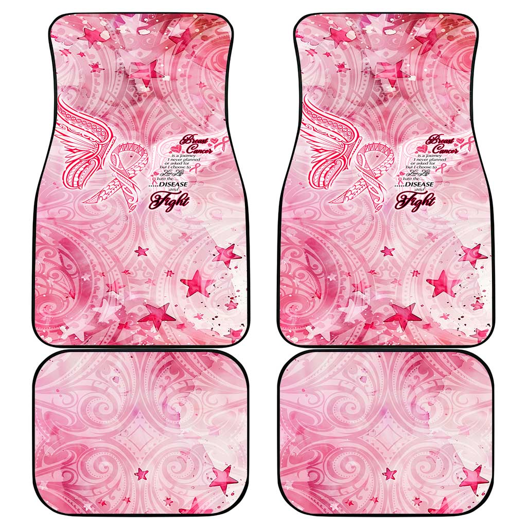 Breast Cancer Awareness Month Car Mats Butterfly Polynesia Watercolor Pink DT02 - Polynesian Pride
