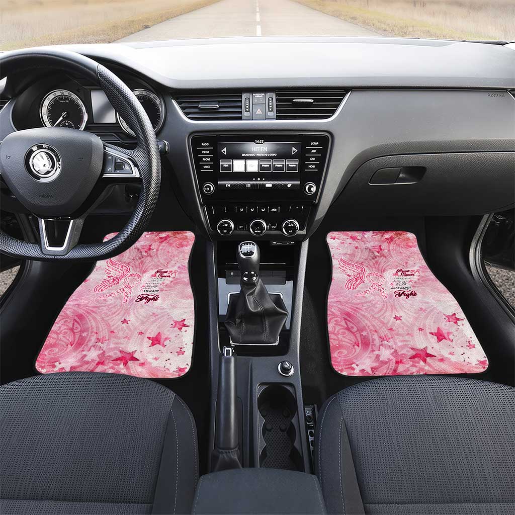 Breast Cancer Awareness Month Car Mats Butterfly Polynesia Watercolor Pink DT02 Set 2pcs - Front Pink - Polynesian Pride