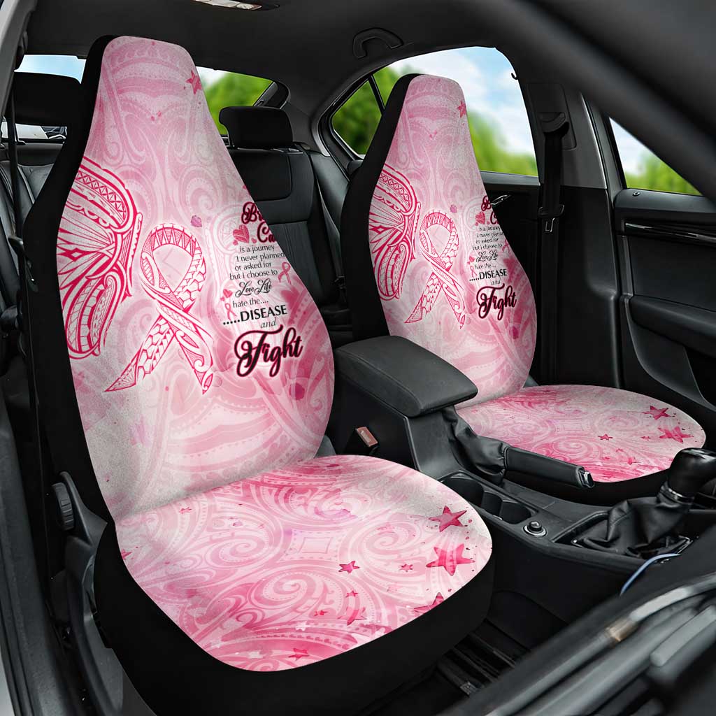 Breast Cancer Awareness Month Car Seat Cover Butterfly Polynesia Watercolor Pink DT02 One Size Pink - Polynesian Pride