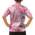 Breast Cancer Awareness Month Family Matching Long Sleeve Bodycon Dress and Hawaiian Shirt Butterfly Polynesia Watercolor Pink