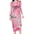 Breast Cancer Awareness Month Family Matching Long Sleeve Bodycon Dress and Hawaiian Shirt Butterfly Polynesia Watercolor Pink