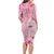 Breast Cancer Awareness Month Family Matching Long Sleeve Bodycon Dress and Hawaiian Shirt Butterfly Polynesia Watercolor Pink