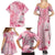 Breast Cancer Awareness Month Family Matching Summer Maxi Dress and Hawaiian Shirt Butterfly Polynesia Watercolor Pink