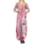 Breast Cancer Awareness Month Family Matching Summer Maxi Dress and Hawaiian Shirt Butterfly Polynesia Watercolor Pink