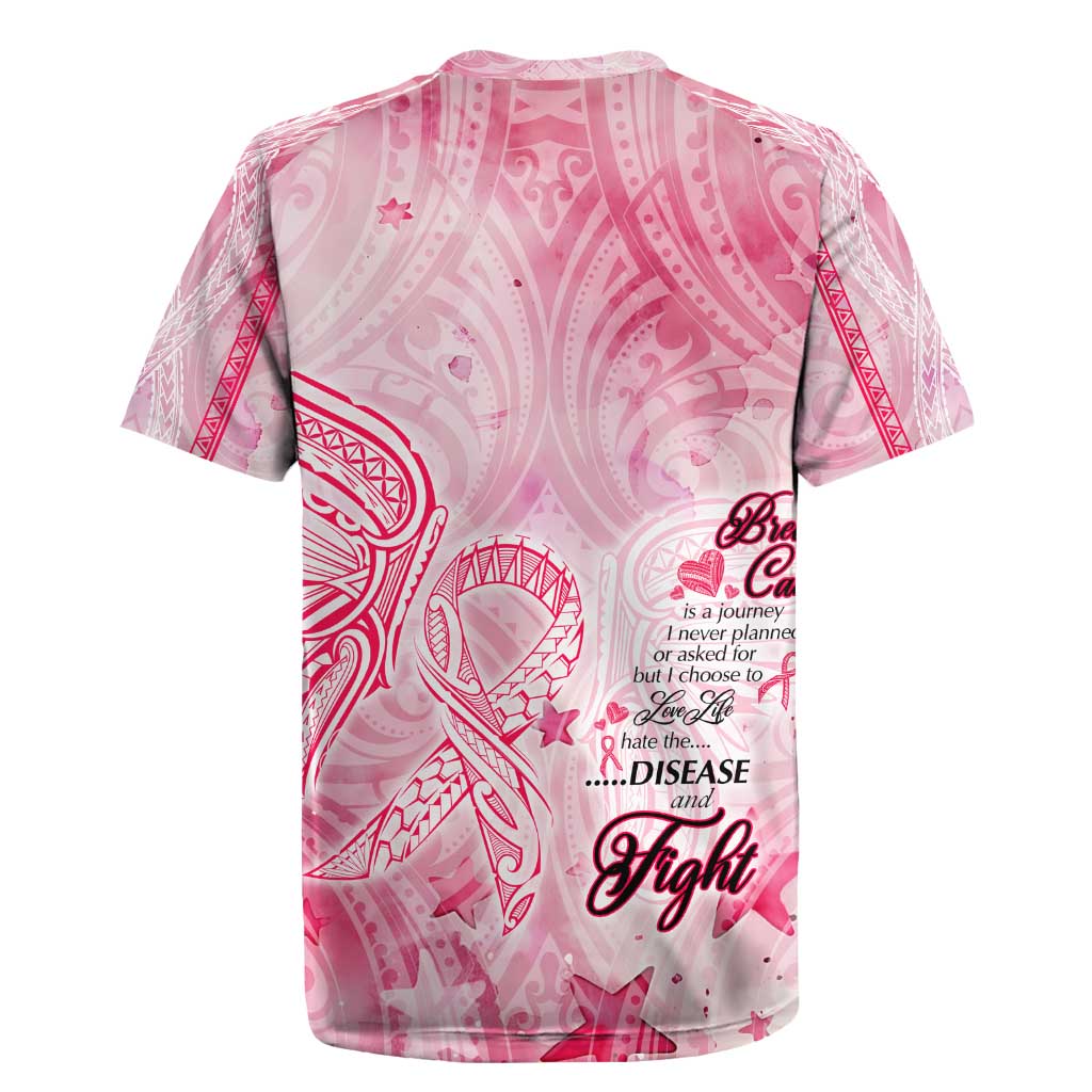Breast Cancer Awareness Month Rugby Jersey Butterfly Polynesia Watercolor Pink DT02 - Polynesian Pride