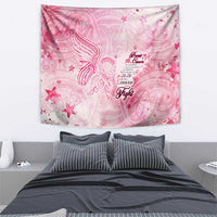Breast Cancer Awareness Month Tapestry Butterfly Polynesia Watercolor Pink DT02 - Polynesian Pride