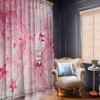 Breast Cancer Awareness Month Window Curtain Butterfly Polynesia Watercolor Pink DT02 - Polynesian Pride