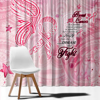 Breast Cancer Awareness Month Window Curtain Butterfly Polynesia Watercolor Pink DT02 - Polynesian Pride