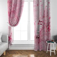 Breast Cancer Awareness Month Window Curtain Butterfly Polynesia Watercolor Pink DT02 - Polynesian Pride