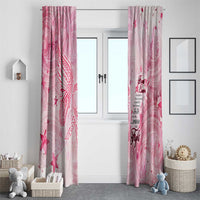 Breast Cancer Awareness Month Window Curtain Butterfly Polynesia Watercolor Pink DT02 - Polynesian Pride