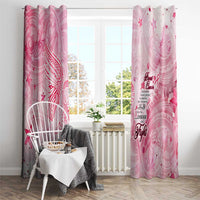 Breast Cancer Awareness Month Window Curtain Butterfly Polynesia Watercolor Pink DT02 - Polynesian Pride
