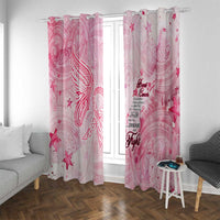 Breast Cancer Awareness Month Window Curtain Butterfly Polynesia Watercolor Pink DT02 With Grommets Pink - Polynesian Pride