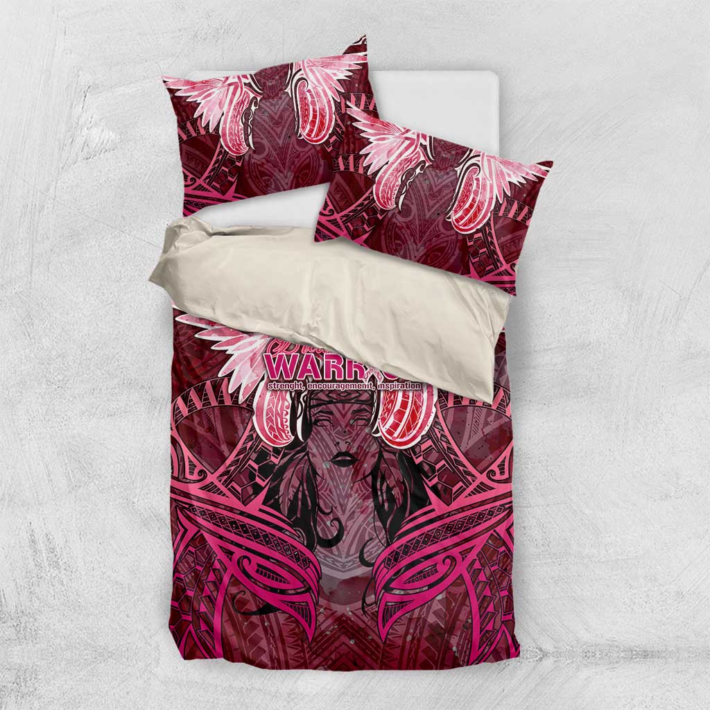 Breast Cancer Warrior Bedding Set Angel Wings Polynesian Pattern DT02 US Twin 172cm x 218cm Pink - Polynesian Pride