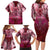 Breast Cancer Warrior Family Matching Long Sleeve Bodycon Dress and Hawaiian Shirt Angel Wings Polynesian Pattern