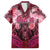 Breast Cancer Warrior Family Matching Long Sleeve Bodycon Dress and Hawaiian Shirt Angel Wings Polynesian Pattern