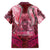 Breast Cancer Warrior Family Matching Off Shoulder Short Dress and Hawaiian Shirt Angel Wings Polynesian Pattern