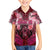 Breast Cancer Warrior Family Matching Off Shoulder Short Dress and Hawaiian Shirt Angel Wings Polynesian Pattern