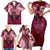 Breast Cancer Warrior Family Matching Short Sleeve Bodycon Dress and Hawaiian Shirt Angel Wings Polynesian Pattern