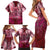 Breast Cancer Warrior Family Matching Short Sleeve Bodycon Dress and Hawaiian Shirt Angel Wings Polynesian Pattern