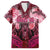 Breast Cancer Warrior Family Matching Short Sleeve Bodycon Dress and Hawaiian Shirt Angel Wings Polynesian Pattern