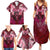 Breast Cancer Warrior Family Matching Summer Maxi Dress and Hawaiian Shirt Angel Wings Polynesian Pattern