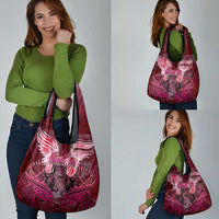 Breast Cancer Warrior Grocery Bag Angel Wings Polynesian Pattern DT02 - Polynesian Pride