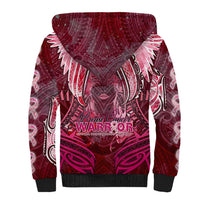 Breast Cancer Warrior Sherpa Hoodie Angel Wings Polynesian Pattern DT02 - Polynesian Pride