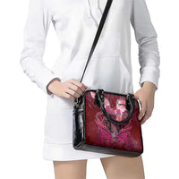 Breast Cancer Warrior Shoulder Handbag Angel Wings Polynesian Pattern DT02 - Polynesian Pride