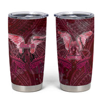 Breast Cancer Warrior Tumbler Cup Angel Wings Polynesian Pattern DT02 Pink - Polynesian Pride