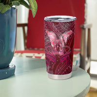 Breast Cancer Warrior Tumbler Cup Angel Wings Polynesian Pattern DT02 - Polynesian Pride