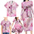 Breast Cancer Polynesian Family Matching Long Sleeve Bodycon Dress and Hawaiian Shirt I Can Do All Things Through Christ