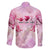 Breast Cancer Polynesian Family Matching Long Sleeve Bodycon Dress and Hawaiian Shirt I Can Do All Things Through Christ