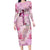 Breast Cancer Polynesian Family Matching Long Sleeve Bodycon Dress and Hawaiian Shirt I Can Do All Things Through Christ