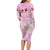 Breast Cancer Polynesian Family Matching Long Sleeve Bodycon Dress and Hawaiian Shirt I Can Do All Things Through Christ