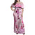 Breast Cancer Polynesian Family Matching Off Shoulder Maxi Dress and Hawaiian Shirt I Can Do All Things Through Christ