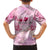 Breast Cancer Polynesian Family Matching Off Shoulder Short Dress and Hawaiian Shirt I Can Do All Things Through Christ