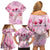 Breast Cancer Polynesian Family Matching Off Shoulder Short Dress and Hawaiian Shirt I Can Do All Things Through Christ