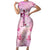 Breast Cancer Polynesian Family Matching Short Sleeve Bodycon Dress and Hawaiian Shirt I Can Do All Things Through Christ