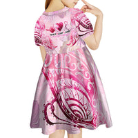 Breast Cancer Polynesian Kid Short Sleeve Dress I Can Do All Things Through Christ DT02 - Polynesian Pride