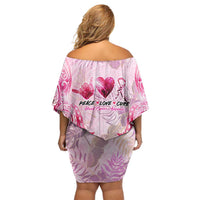 Breast Cancer Polynesian Off Shoulder Short Dress I Can Do All Things Through Christ DT02 - Polynesian Pride