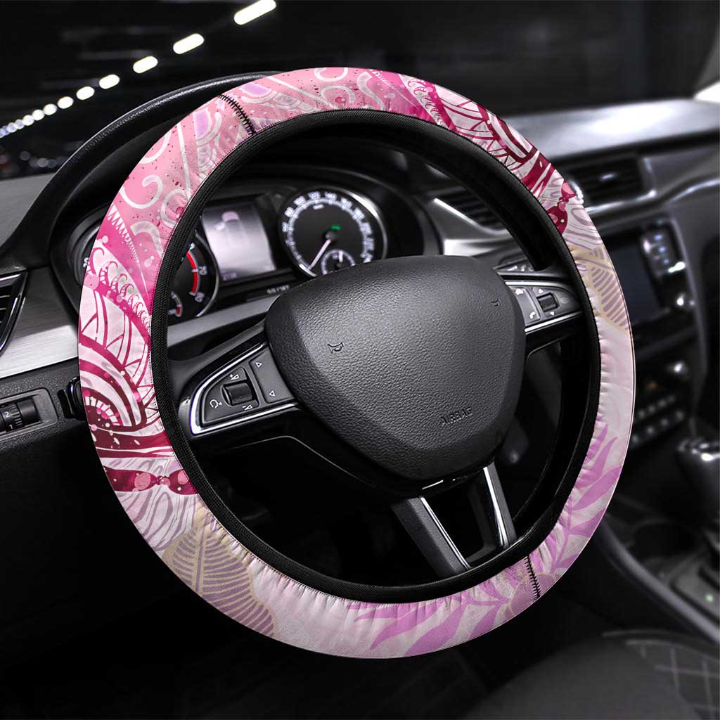 Breast Cancer Polynesian Steering Wheel Cover I Can Do All Things Through Christ