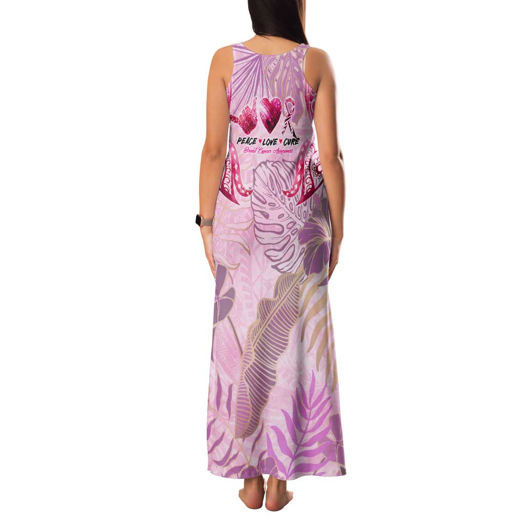 Breast Cancer Polynesian Tank Maxi Dress I Can Do All Things Through Christ DT02 - Polynesian Pride