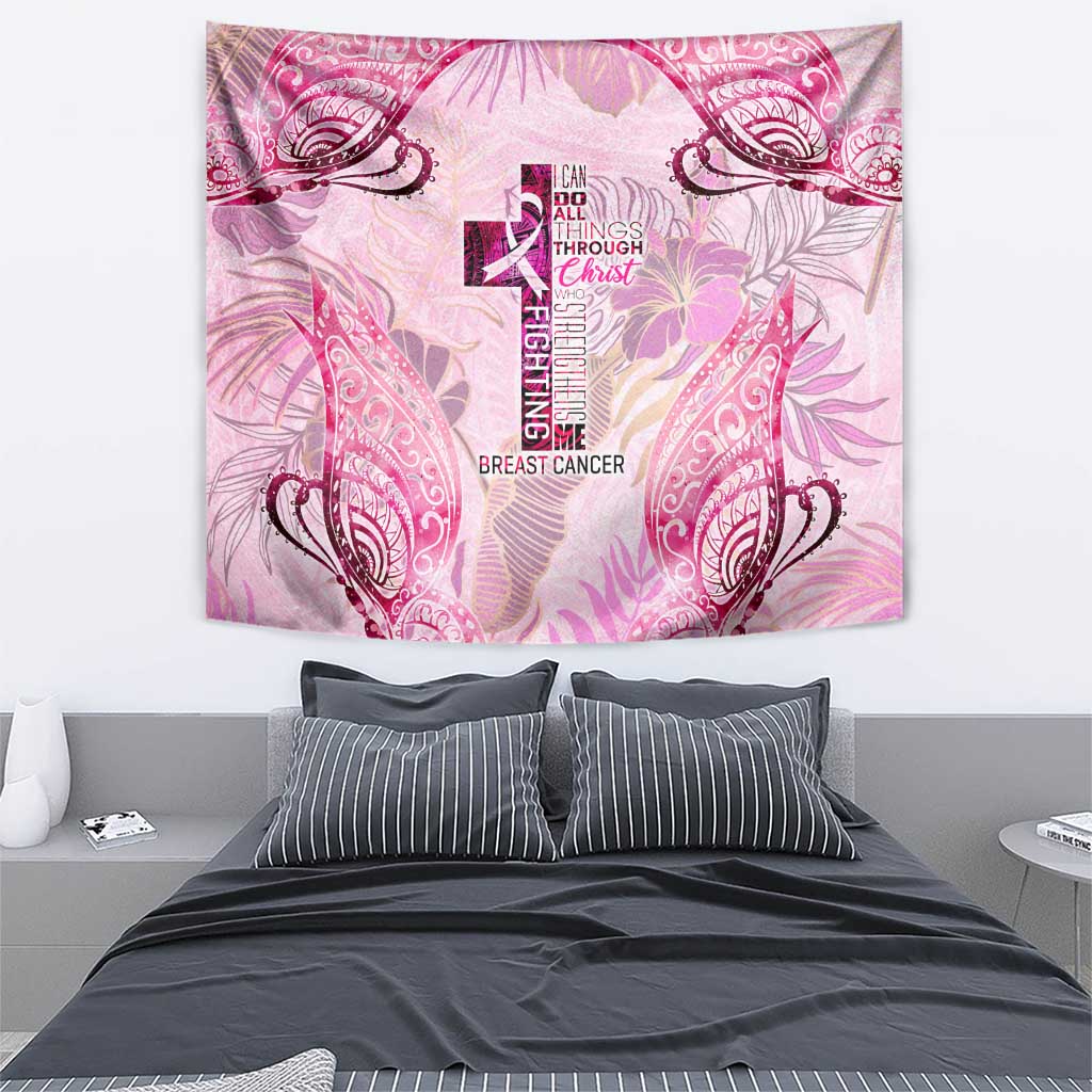 Breast Cancer Polynesian Tapestry I Can Do All Things Through Christ DT02 - Polynesian Pride