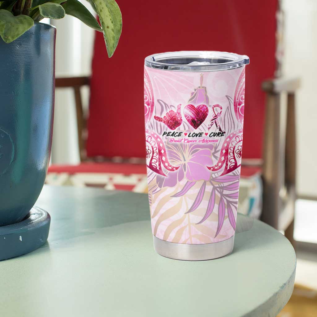 Breast Cancer Polynesian Tumbler Cup I Can Do All Things Through Christ DT02 - Polynesian Pride