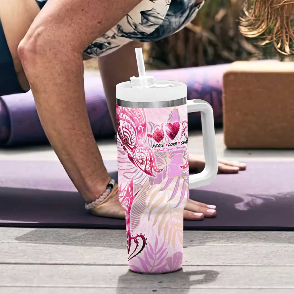 Breast Cancer Polynesian Tumbler With Handle I Can Do All Things Through Christ DT02 - Polynesian Pride