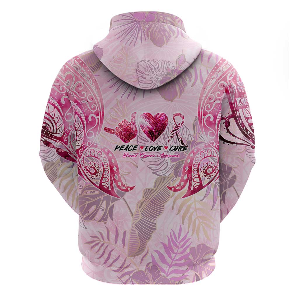 Breast Cancer Polynesian Zip Hoodie I Can Do All Things Through Christ DT02 - Polynesian Pride