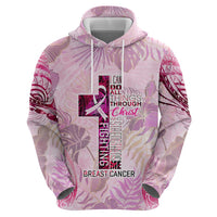 Breast Cancer Polynesian Zip Hoodie I Can Do All Things Through Christ DT02 - Polynesian Pride